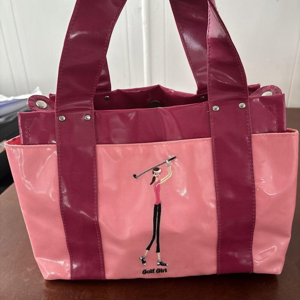 The Girls Golf Girl cosmetic bag, plastic coated